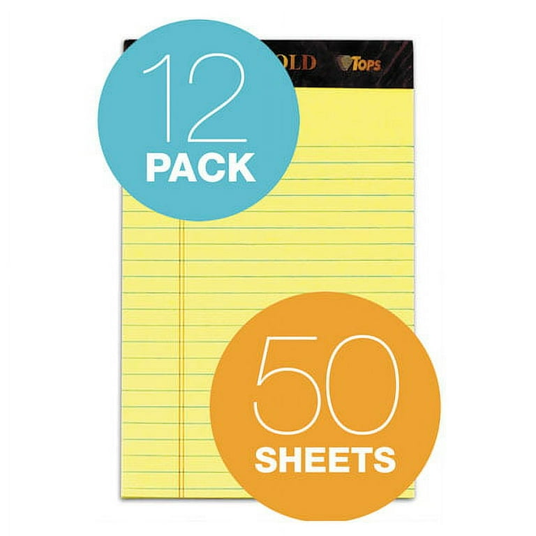 Docket Gold Ruled Perforated Pads, Narrow Rule, 50 Canary-Yellow 5 x 8 Sheets, 12/Pack Docket Gold Ruled Perforated Pads, Narrow Rule, 50 Canary-Yellow 5 x 8 Sheets, 12/Pack