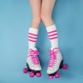 thumbnail image 7 of Skate Gear Retro Quad Roller Skates, Holiday Gift for Girls (Graphic White/Pink, Women's 7 / Youth 6 / Men's 6), 7 of 7