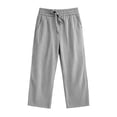 thumbnail image 2 of XXWXYD Girls Capr𝗂 Pants Gingha𝗆 Straight Leg Drawstring Elastic High Waist Casual Cropped Pant Loose Fit Summer Outfit Teen Kids Girls Summer Lightweight Cargo Shorts 4-14 Years, 2 of 8