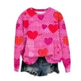 thumbnail image 5 of Feancey Plus Size Valentines Day Sweatshirts for Women Novelty Heart Printed Crewneck Pullover Tops Loose Fit Long Sleeve Shirt Cute Holiday Blouse Red XXL, 5 of 6