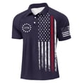 thumbnail image 3 of Havenx Patriotic Polo Shirts for Men American Flag Button Down Polo Shirts Short Sleeve Golf T-Shirts 4th Of July Usa Patriotic Summer Tee Tops,Navy L, 3 of 3