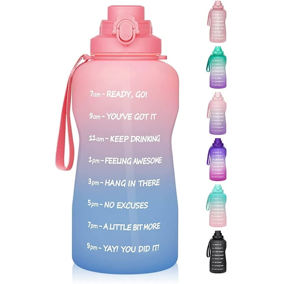 1 Gallon Water Bottle with Time Marker & Straw - 128 oz BPA Free Large Motivational Sports Water Bottle Leakproof Tritan Big Plastic Water Jug to Keep Women Men Father Mother Drink Enough Water Daily
