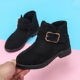 thumbnail image 6 of Girls Winter Ankle Boots, Solid Color Warm Lined Soft Sole Fashion Versatile Outdoor Daily Casual Footwear Black 13.5, 6 of 7