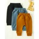 thumbnail image 3 of Gupgi, paquete de 10 pantalones de chándal para niños pequeños, 6M, 12M, 18M, 24M, 14T, pantalones casuales para niños, pantalones de correr activos de Color sólido para niños,Blue Brown Black, 3 of 7