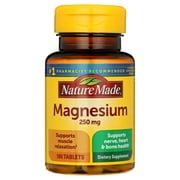 Nature Made Magnesium 250 mg Tablets 100 ea (Pack of 2)