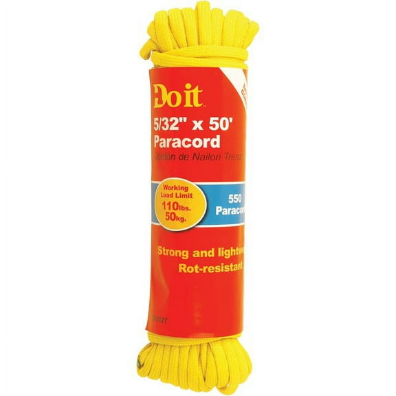 Do it Best 550 5/32 In. x 50 Ft. Yellow Nylon Paracord 703127