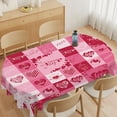 thumbnail image 3 of Oval Valentines Tablecloths 54x72inch,Valentines Day Tablecloth Waterproof Polyester Pink Heart and Checkered Heart for Valentines Wedding Decoration, 3 of 6