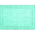 thumbnail image 1 of Ahgly Company Machine Washable Indoor Rectangle Abstract Turquoise Blue Contemporary Area Rugs, 7' x 10', 1 of 4