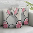 thumbnail image 3 of Qinduosi Easter Bunny Pillow Covers Reversible, Guess What Bunny B*tt, Easter Bunny Home Decor, Bunny Gifts, 3 of 5