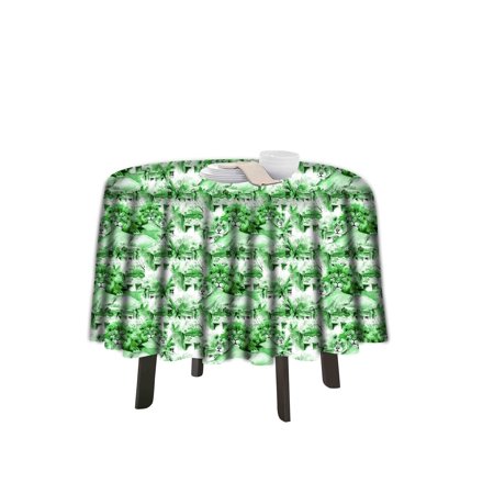 

eloria Lion Printed Round Table Cloth Resistant Washable Decorative Table Cover for Dining Table