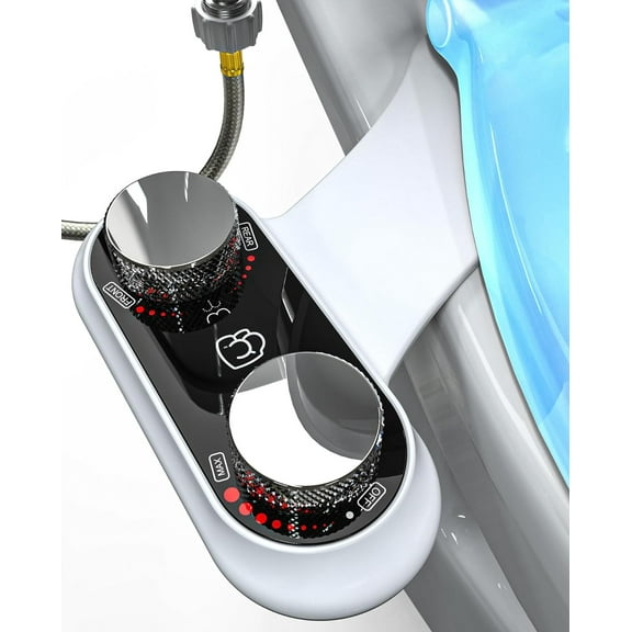 Clear Rear Bidet Attachment for Toilet, Dual Nozzle Adjustable Pressure Bidet Sprayer