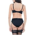 thumbnail image 3 of Varsbaby Women's Ultra-Thin Unlined Bra Panties Garter Belt and Stockings 4 Pcs, 3 of 5
