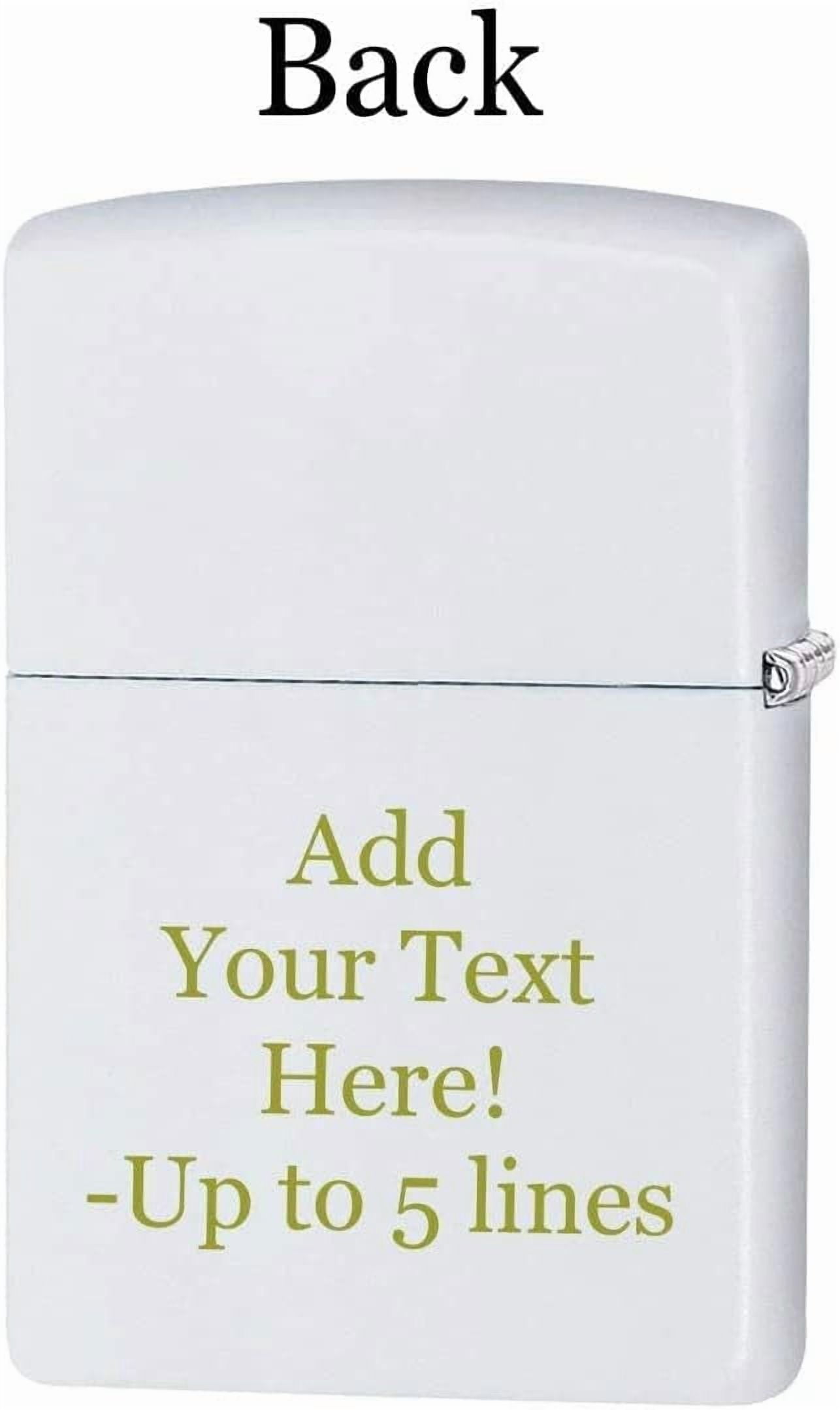 Zippo Lighter-Personalized Custom Message Engraved on Backside Cool Cat Bow Kitten Puddy Windproof Lighter (Bow Kitten #Z5494)