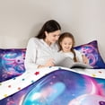 thumbnail image 5 of jejeloiu Kawaii Axolotl Twin Comforter Sets,Galaxy Starry Sky Bedding Set For Girls Women Reversible 2-Piece, 5 of 8
