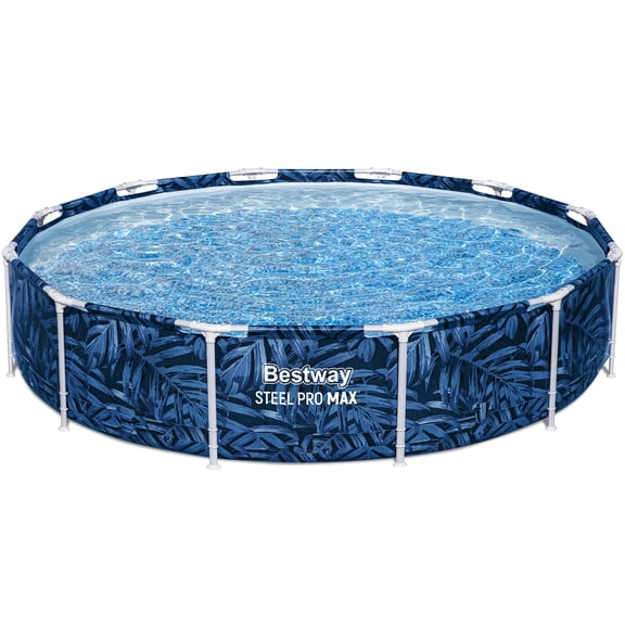 Bestway: Steel Pro MAX - Round Swimming Pool Set - 12' x 30" Tropical - Above Ground, Tritech Construction, Filter Pump, Steel Frame, Click-Assembly