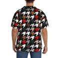 thumbnail image 5 of Disketp Men's Hawaiian Houndstooth Green Red Print Shirts Button Down Holiday Beach Shirts-X-Large, 5 of 7