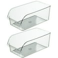 thumbnail image 1 of 2Pcs Clear Refrigerator Bins for Organized Pantry Storage Versatile And Durable Fridge Can Organizer And Food Storage Box Green One Size, 1 of 13