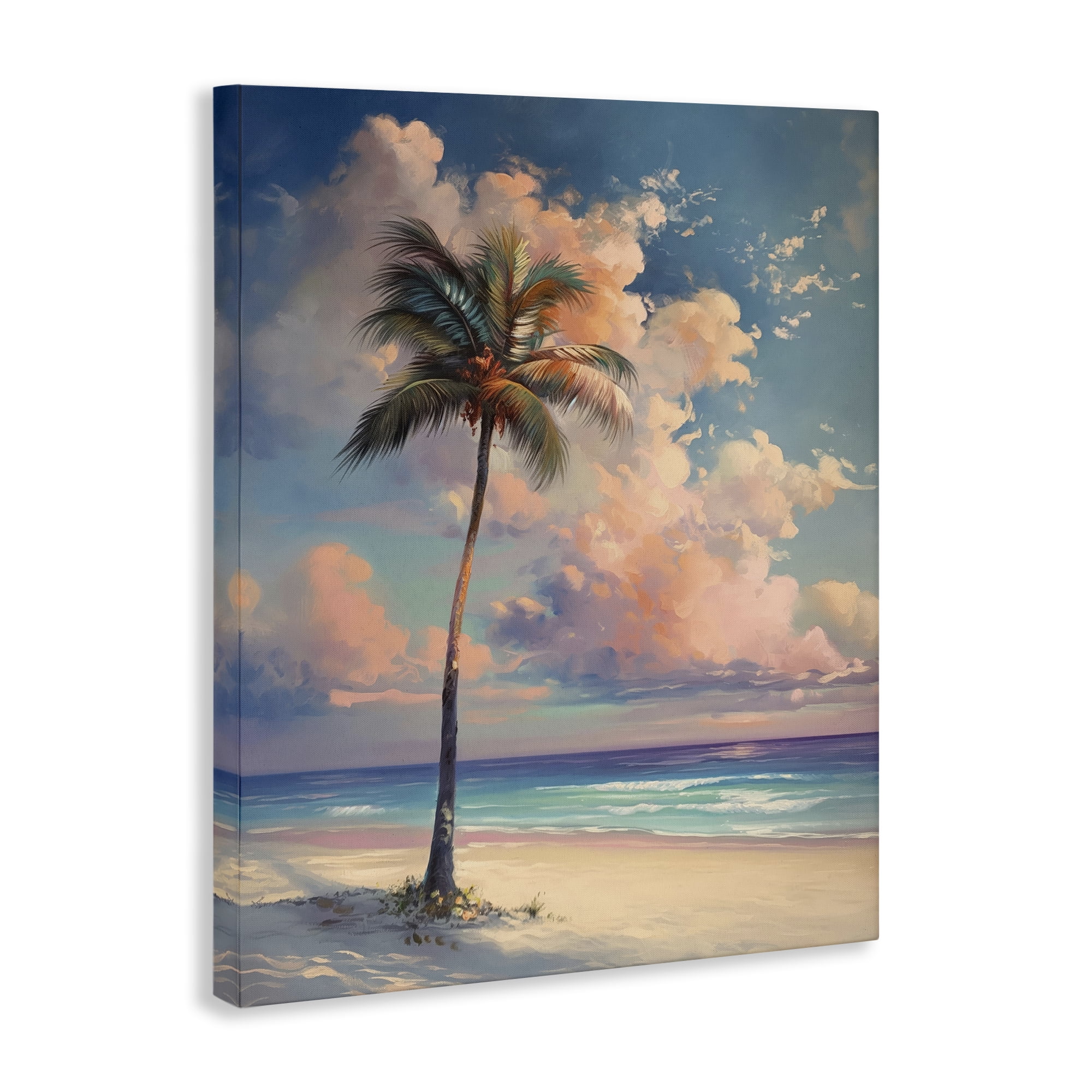 Stupell Industries Bright Hued Beach Palm Nautical & Beach Painting Wrapped Canvas Art Print Wall Art, 30 x 40