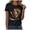 Black, variant on Tops for Women Casual Round Neck Rooster Funny Chicken Art Short Sleeve Loose Fit Summer Tee Shirts