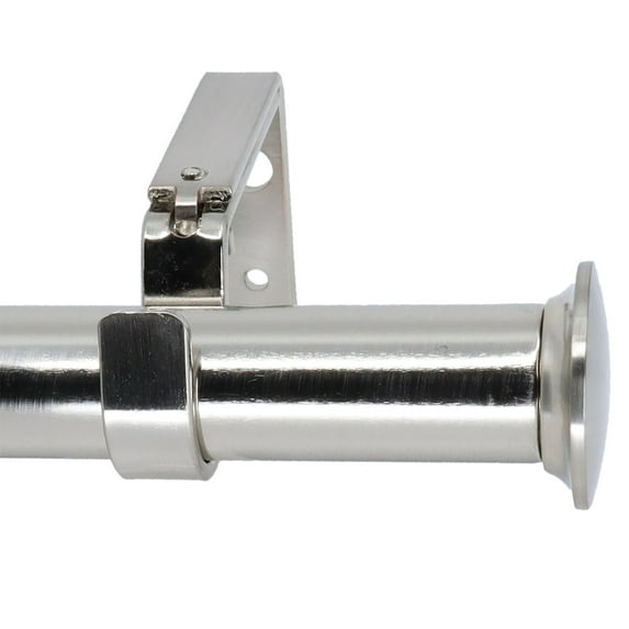 MERIVILLE 1-Inch Diameter Dobson End Cap Single Window Treatment Curtain Rod, 48-Inch to 84-Inch, Satin Nickel