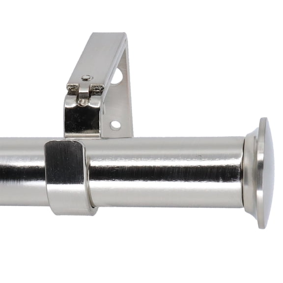 Meriville 1-Inch Diameter Dobson End Cap Single Window Treatment Curtain Rod, 84-Inch to 120-Inch, Satin Nickel