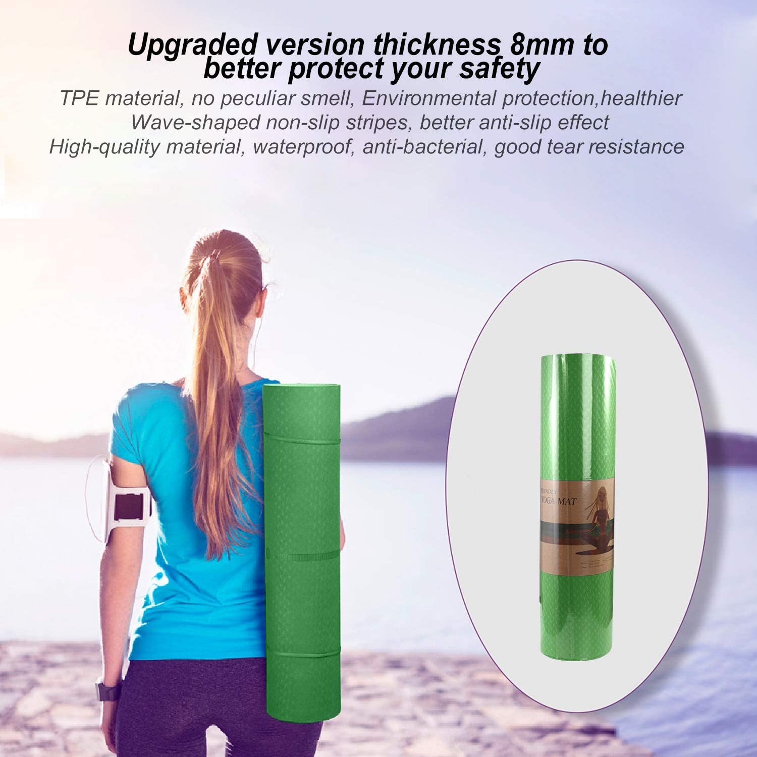 Cocobela 72x24 Yoga Mat 8mm TPE Eco-Friendly photo 7