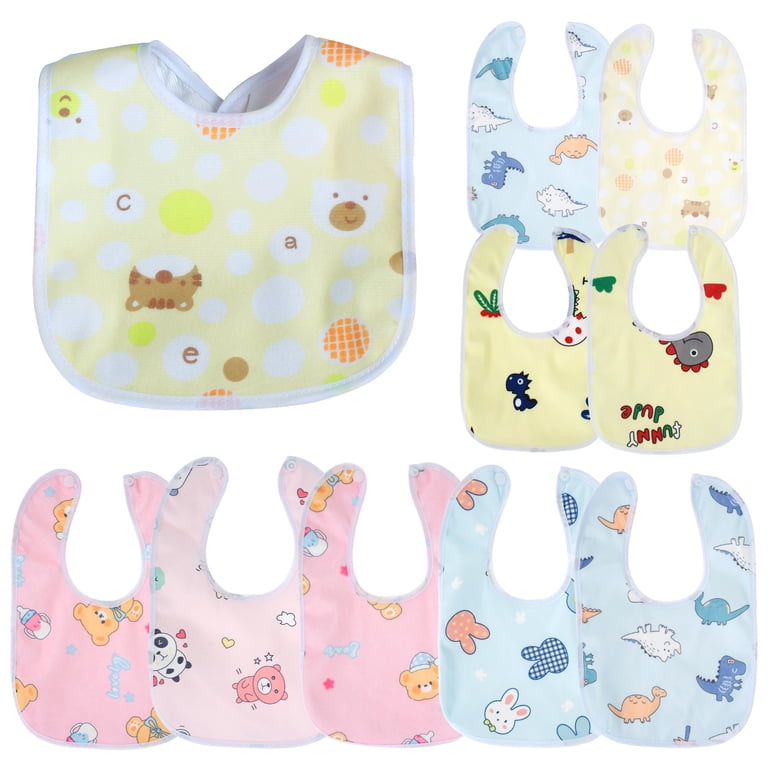 Lzvxtym 10 Pack Baby Waterproof Snap Bibs, Multicolor photo 3