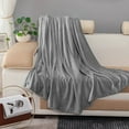 thumbnail image 3 of Super Soft Warm Flannel Fleece Plush Microfiber Bed Throw Blanket Full - Grey, 3 of 5