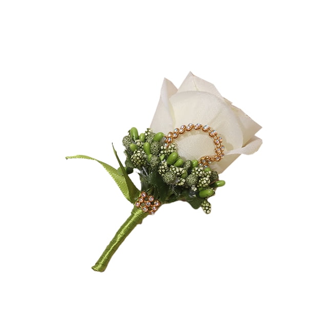 Boutonniere de boda Minnieouse Accesorios de novio Flores artificiales Verde
