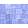 thumbnail image 1 of Ahgly Company Machine Washable Indoor Rectangle Patchwork Blue Transitional Area Rugs, 7' x 10', 1 of 4