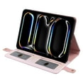 thumbnail image 4 of Case for iPad Air 13 inch M2 2024 & iPad Pro 12.9 inch 6th/5th/4th/3rd Gen, Folio Stand PU Leather Crossbody Cover with Pencil Holder+Card Slots Wallet Case with Shoulder Strap+Hand Strap, Pink, 4 of 9