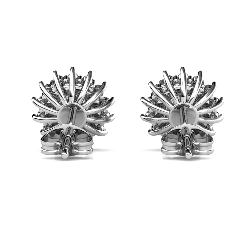 Moissanite by Cate & Chloe Starla 925 Sterling Silver Stud Earrings 1.0TCW for Women, Gift for Her