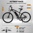 thumbnail image 7 of Actbest Electric Bike for Adults 21-Speed 26" Ebike, Up to 20MPH, Peak 1000W Brushless Motor, Removable Battery, Mountain Electric Bicycle with Fork Suspension (Black), 7 of 7