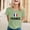 Green, variant on Women Tshirts Tricolor Print Short Sleeve Crewneck France Top Womens Blouses Black XL