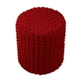 thumbnail image 2 of Cubierta Redonda Elástica, Taburete Redondo, Reposapiés Otomano, Fundas para Taburete para Sala de Estar de Oficina Vino rojo Soledad otomano cubre funda, 2 of 7
