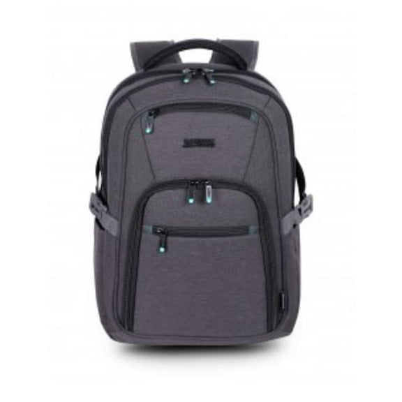 Mesh & Polyester Travel Backpack, Black & Grey