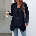 thumbnail image 2 of Women's Drape Front Open Cardigan Long Sleeve Irregular Hem Soft Knit Lightweight Comfortable Stylish Layering Piece, 2 of 2