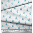thumbnail image 2 of Soimoi Cotton Voile Fabric Yacht & Waves Nautical Print Fabric by the Yard 42 Inch Wide, 2 of 3
