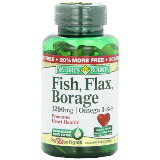 Nature's Bounty Fish Flax Borage Omega 369 Heart Health 1200 mg, 5