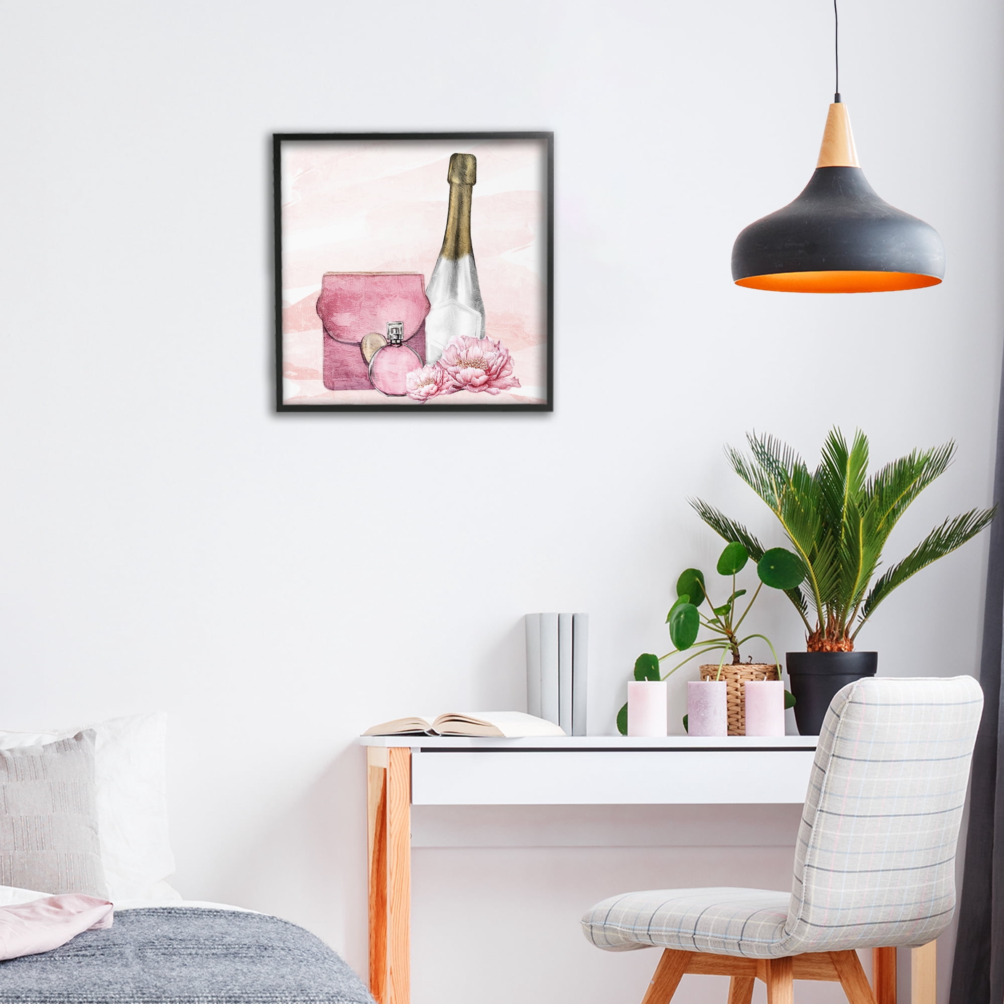 Stupell Industries Glam Time Champagne Black Framed Giclee Art, design by Kim Allen