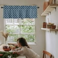 thumbnail image 5 of Lake Blue Moroccon Valances for Windows Farmhouse Kitchen Curtains Valances Rod Pocket Valance Curtains for Kitchen Windows Minimalist Ethnic Bohemian Aesthetic Window Valances for Bathroom 42"x12", 5 of 6