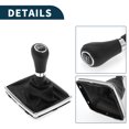 thumbnail image 4 of Unique Bargains 6 Speed Manual Gear Shifter Knob with Cover for Mercedes-Benz C-Class Automotive Gearbox Stick Shifter Lever Knob Black Plastic Faux Leather 1 Pc, 4 of 6