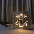 thumbnail image 1 of Luz de noche para niños Lighthousewooden Lámpara 3d Luces de madera creativas Patrón de talla de madera 3d Luz de noche LED para mesa de escritorio con hogar alimentado por USB Feliz Sencillez, 1 of 5