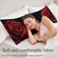 thumbnail image 5 of Red Rose Body Pillow Covers, Vintage Abstract Garden Flower Floral Black Soft Throw Pillow Cases with Invisible Zipper, Decorative Pillowcase Pillows Protectors for Sofa Bed Couchair 20"x54", 5 of 9