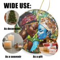 thumbnail image 3 of Funny Christmas Ornament,Glass Mosaic Depicting Beautiful African Women,Xmas Round Ceramic Pendant, 3 of 6