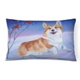 thumbnail image 1 of 7328PW1216 Corgi Snow Cardinal Coussin Décoratif en Tissu, 1 of 3