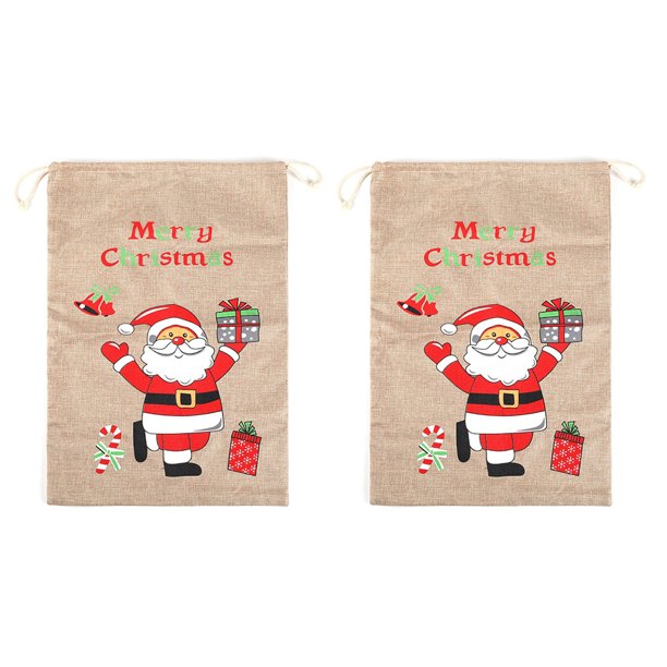 Advancent Paquete de 2 bolsas de regalo de Navidad, bolsas de almacenamiento de dulces de gran tamaño, embalaje de Año Nuevo para el hogar, suministros Kits de decoración para fiestas Advancent HA009283-00