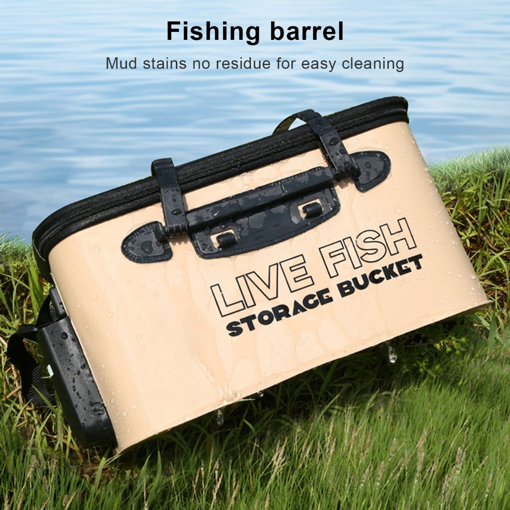Fishing Tackle Box Water Bucket Foldable EVA Folding Fish Bucket with Handle