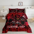 thumbnail image 1 of Erosebridal Gaming Player Bedding King Comforter Set, Neon Rectangle Down Comforter, Gamepad Gamer Decor, Lightweight 3pcs, 1 of 7