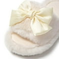 thumbnail image 4 of Hinvhai Womens Winter Casual Slippers Clearance,Fashion Classic Open Toe Fleece Cute Bow Slippers Non Slip Fluffy Warm Solid Color Slipper Christmas Indoor Slipper House Shoes Beige 40, 4 of 5